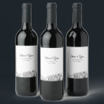 Étiquette Pour Bouteilles De Vin Moderne Las Vegas Croquis Mariage Étiquette à vin<br><div class="desc">Étiquette de vin personnalisé pour Las Vegas moderne. La conception présente un croquis étonnant avec la possibilité de customiser vos noms,  date et lieu exact. Entrez l'outil de conception Zazzle pour des personnalisations supplémentaires.</div>