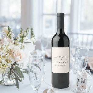 Étiquette Pour Bouteilles De Vin Moderne minimaliste élégant mariage personnalisé i