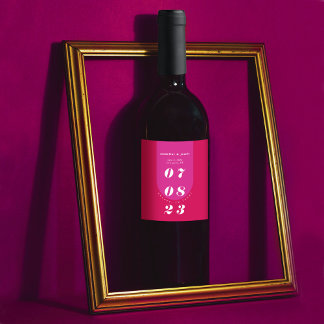 Étiquette Pour Bouteilles De Vin Moderne Minimaliste Gras Rose Rétro Arche Gras