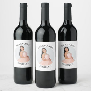 Étiquette Pour Bouteilles De Vin Moderne Minimaliste Mis XV Ans Photo Rond