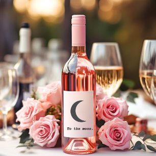 Étiquette Pour Bouteilles De Vin Moderne Simple Citation vers la Lune