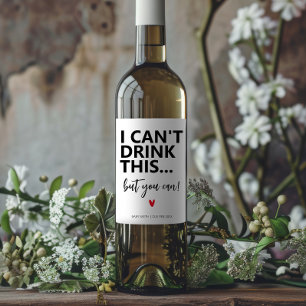 Étiquette Pour Bouteilles De Vin Moderne Simple Funny Faire-part de grossesse