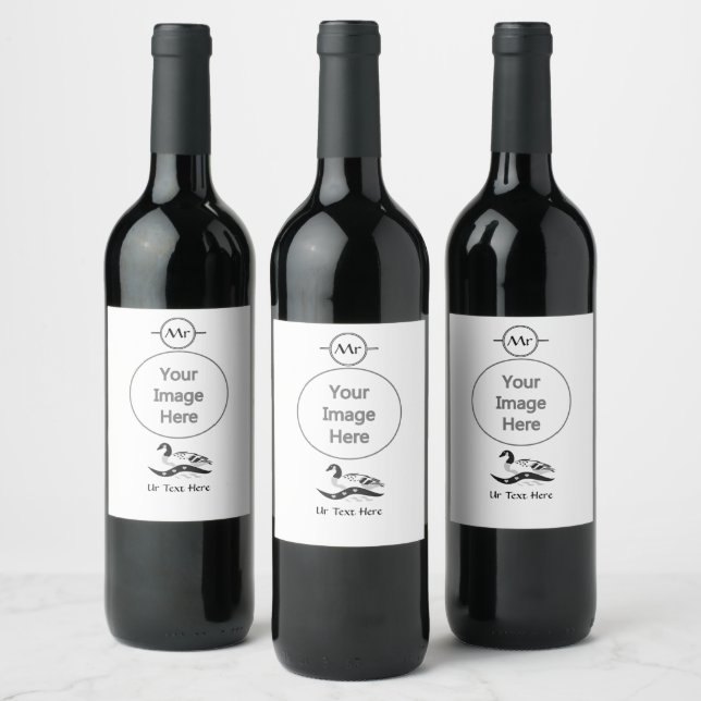 Étiquette Pour Bouteilles De Vin Momma Goose Natation (Bouteilles)