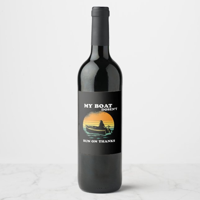 Étiquette Pour Bouteilles De Vin Mon bateau ne fonctionne pas grâce (Devant)