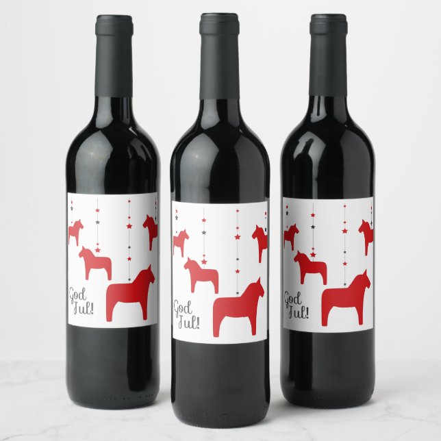 Étiquette Pour Bouteilles De Vin Mon Dieu ! Dala Horse Vin Étiquette (Bouteilles)