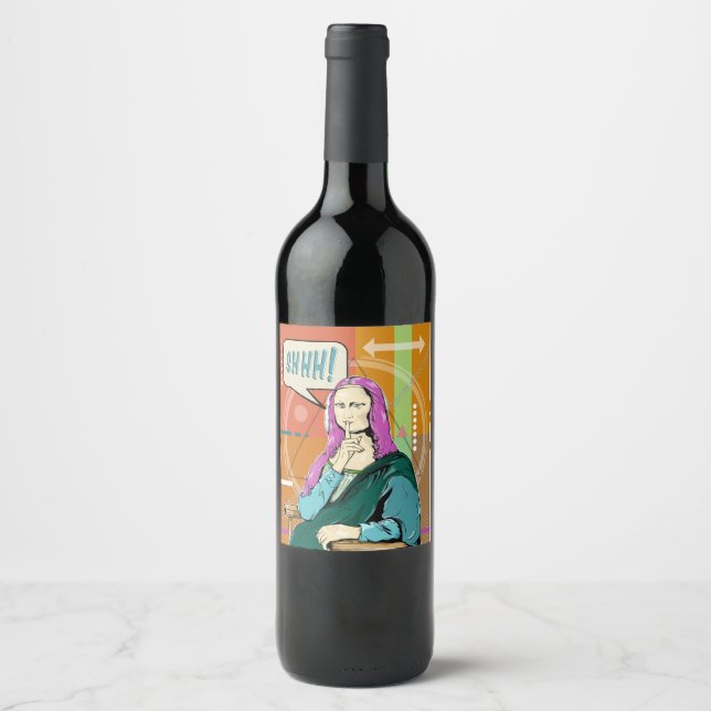 Étiquette Pour Bouteilles De Vin Mona Lisa pop art (Devant)