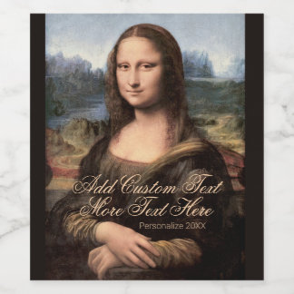 Étiquette Pour Bouteilles De Vin Mona Lisa Portrait Add Brand Name and Year