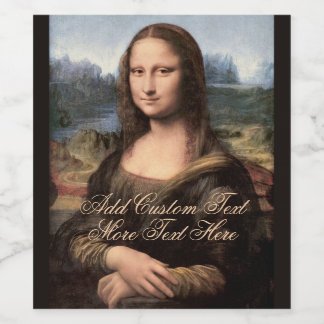 Étiquette Pour Bouteilles De Vin Mona Lisa Portrait Fancy Custom Text