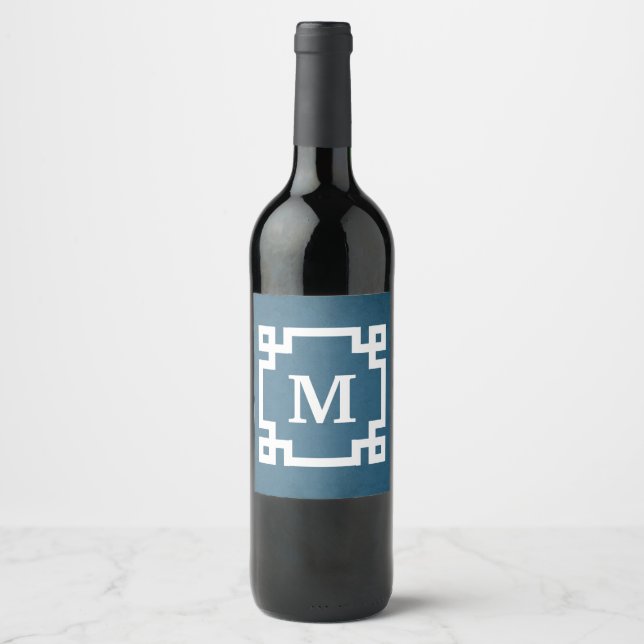 Étiquette Pour Bouteilles De Vin Monogram design (Devant)