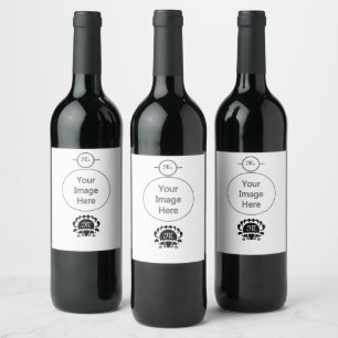 Étiquette Pour Bouteilles De Vin Monograme de Black Clam