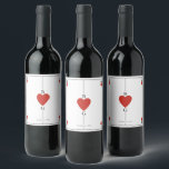 Étiquette Pour Bouteilles De Vin Monogramme Coeurs de jeu Mariage de carte<br><div class="desc">Un monogramme unique coeurs jouant style carte mariage design. Un design impressionnant qui utilise des éléments de jeu de cartes pour créer un design de papeterie mariage unique. Un élégant monogramme de mariage de coeur rouge. Une carte de jeu mariage design étiquette avec des éléments modernes. Des invitations de mariage...</div>