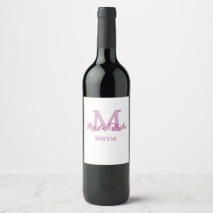 Étiquette Pour Bouteilles De Vin Monogramme de tribu de mariée simple mini rouge po