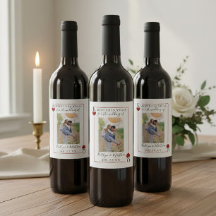 Étiquette Pour Bouteilles De Vin Monogramme Lecture Carte Mariage Photo Enregistrer