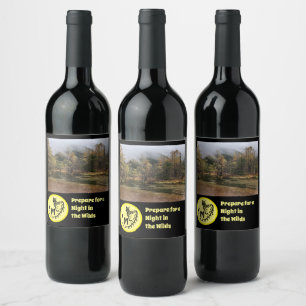 Étiquette Pour Bouteilles De Vin Monogramme Silhouette de Genet tacheté Étiquette