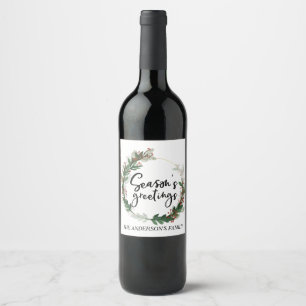 Étiquette Pour Bouteilles De Vin Monographie familiale Joyeuses Fêtes Joyeux Noël