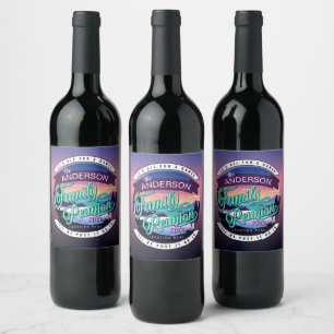 Étiquette Pour Bouteilles De Vin Montagne de Réunions de Famille Paysage de Lac Dk 