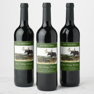 Étiquette Pour Bouteilles De Vin Moose Deer (Moose - Alces alces) par Audubon