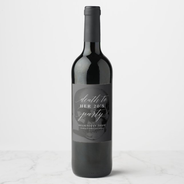 Étiquette Pour Bouteilles De Vin Mort à vos 20 ans Étiquette de vin (Devant)