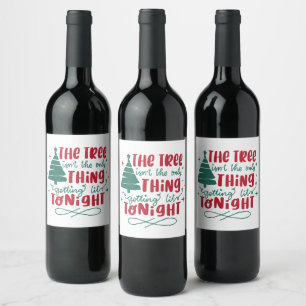 Étiquette Pour Bouteilles De Vin mot d'art Noël éclairé