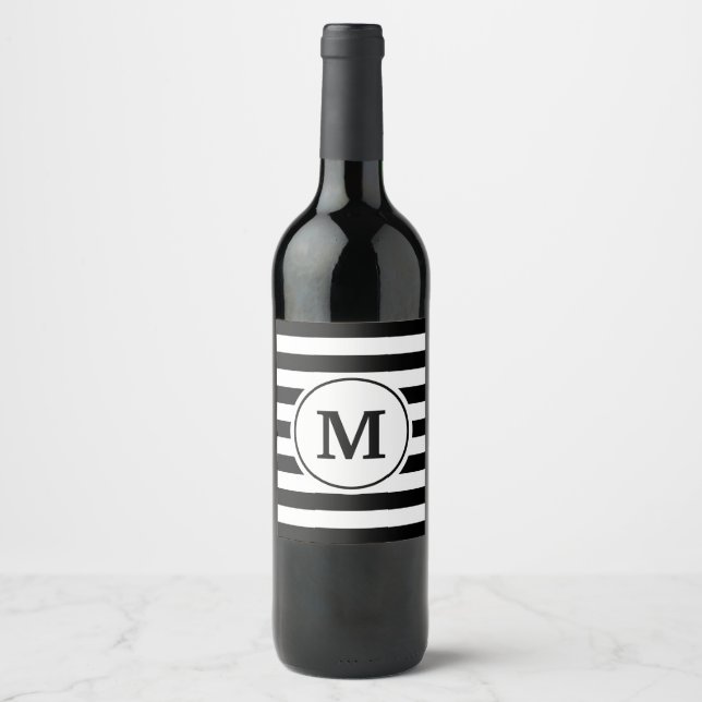 Étiquette Pour Bouteilles De Vin Motif de bandes (Devant)