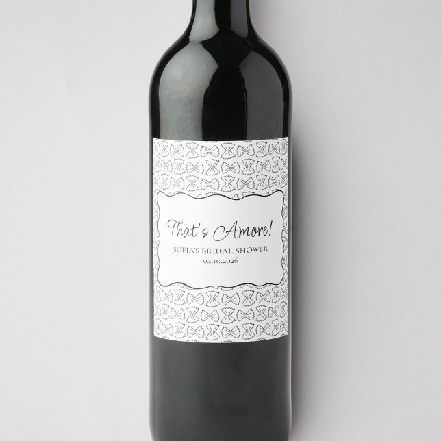 Étiquette Pour Bouteilles De Vin Motif de pâtes, c'est plus Fête des mariées italie (Créateur téléchargé)