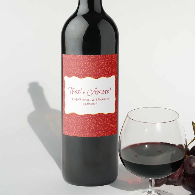 Étiquette Pour Bouteilles De Vin Motif de pâtes, c'est plus Fête des mariées italie (Créateur téléchargé)
