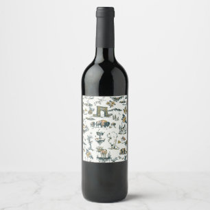 Étiquette Pour Bouteilles De Vin Motif faunique du parc national Yellowstone