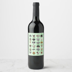 Étiquette Pour Bouteilles De Vin Motif visage de chien st patrick
