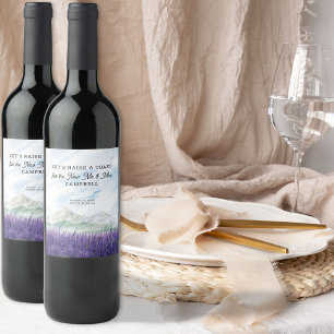 Étiquette Pour Bouteilles De Vin Mountain Lavender Landscape Nouveau M & Mme