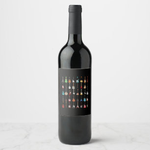 Étiquette Pour Bouteilles De Vin Musique guitar