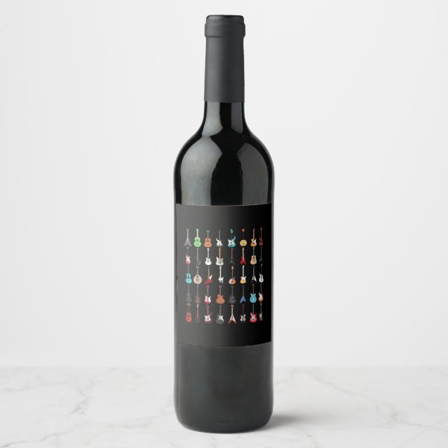Étiquette Pour Bouteilles De Vin Musique guitar (Devant)
