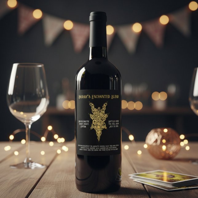 Étiquette Pour Bouteilles De Vin Mystic Bachelorette Tarot (Créateur téléchargé)