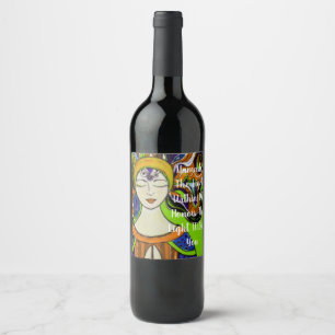 Étiquette Pour Bouteilles De Vin Namaste' La lumière en moi, honore la lumière