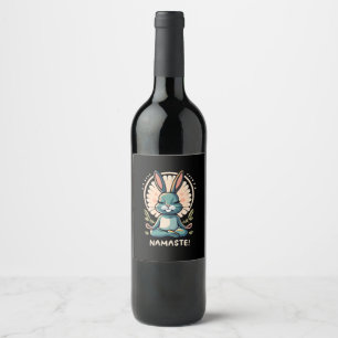 Étiquette Pour Bouteilles De Vin namaste lapin yoga lapin méditation