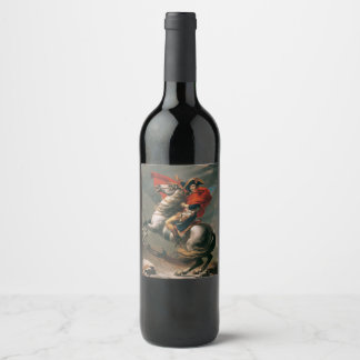 Étiquette Pour Bouteilles De Vin Napoléon avec cheval, Col du Saint-Bernard