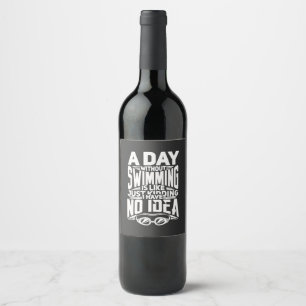Étiquette Pour Bouteilles De Vin Natation