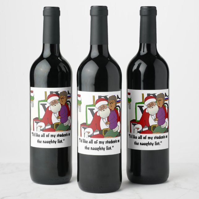 Étiquette Pour Bouteilles De Vin Naughty List (Bouteilles)
