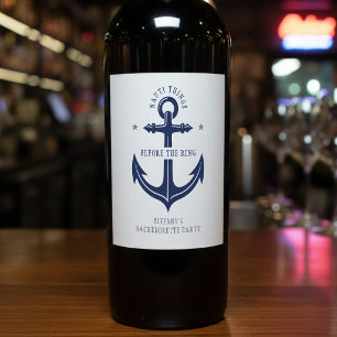 Étiquette Pour Bouteilles De Vin Nauti Choses Avant l'Anneau d'Anchor Enterrement d