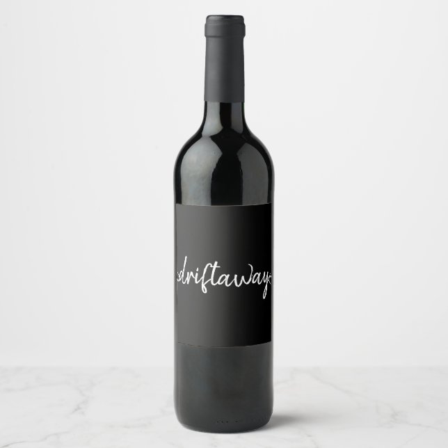 Étiquette Pour Bouteilles De Vin nautique DRIFT AWAY écriture script (Devant)