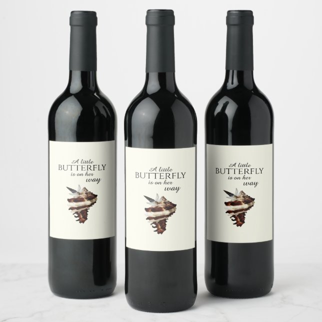 Étiquette Pour Bouteilles De Vin Nautique sous la coquille de mer désert papillon c (Bouteilles)