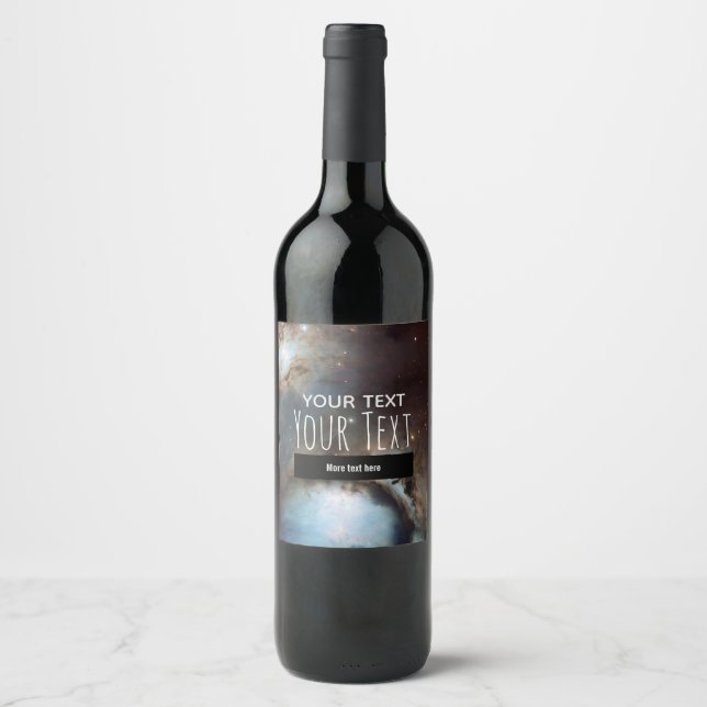 Étiquette Pour Bouteilles De Vin Nebula Orion Astronomie bleu brun ciel étoiles (Devant)
