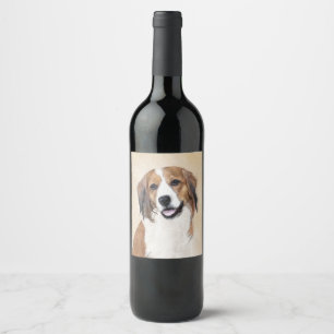 Étiquette Pour Bouteilles De Vin Nederlandse Kooikerhondje Peinture - L'art du chie