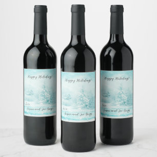 Étiquette Pour Bouteilles De Vin Neiges De Noël En Cacao Chaud Météo
