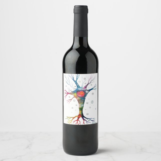 Étiquette Pour Bouteilles De Vin neurone pyramidal dans le néocortex (Devant)