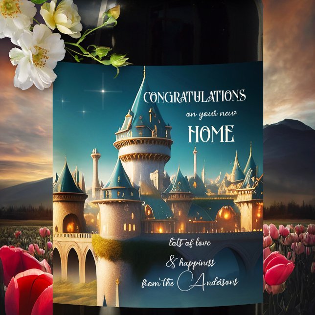 Étiquette Pour Bouteilles De Vin New Home Castle Real Estate (Créateur téléchargé)