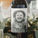 Étiquette Pour Bouteilles De Vin N'IMPORTE QUEL Anniversaire Chic Style Typographie<br><div class="desc">Ajoutez une touche personnalisée élégante aux décorations de fête d'anniversaire avec des étiquettes élégants de bouteilles de vin photo personnalisées. Les images et le libellé de ce modèle sont simples à customiser. (CONSEIL EN MATIÈRE DE PLACEMENT D'IMAGE : Une façon simple de positionner une photo exactement comment vous voulez est...</div>