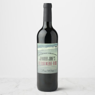 Étiquette Pour Bouteilles De Vin N'Importe Quel Nom Retraite Red Fine Wine Beach