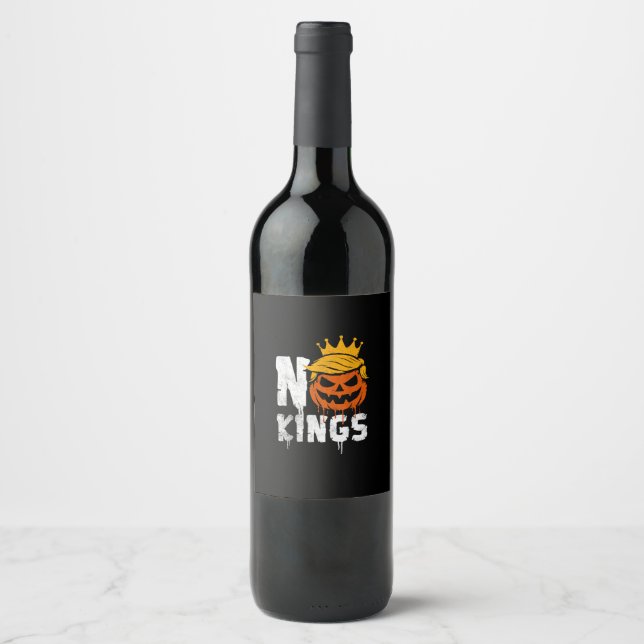 Étiquette Pour Bouteilles De Vin No Kings Halloween (Devant)