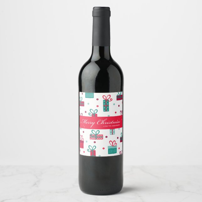 Étiquette Pour Bouteilles De Vin Noël (Devant)