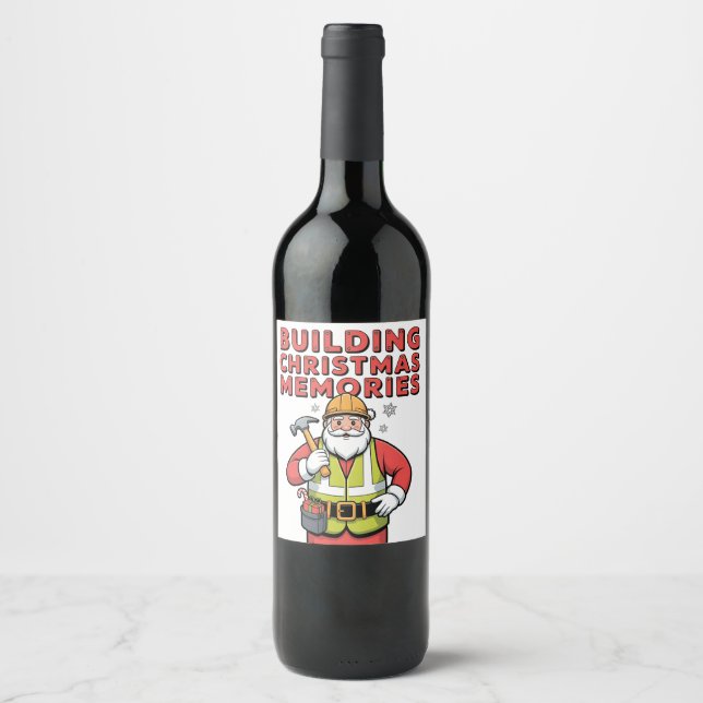Étiquette Pour Bouteilles De Vin Noël 2026,  (Devant)